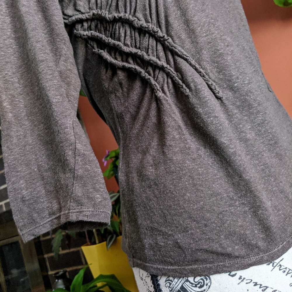 Max Studio Brown Ruched Top - Picture 4 of 11